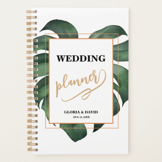 Green Monstera Leaf Wedding Planner (Voorkant)