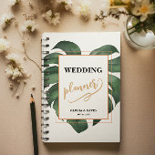 Green Monstera Leaf Wedding Planner