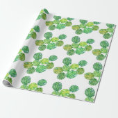 Green Monstera Oerwoud Gift Wrapping Paper Cadeaupapier (Uitgerold)