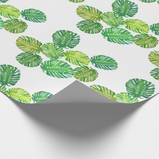 Green Monstera Oerwoud Gift Wrapping Paper Cadeaupapier (Hoek)
