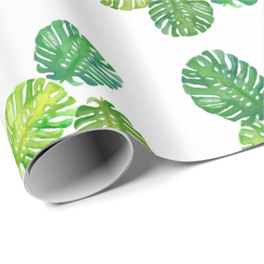 Green Monstera Oerwoud Gift Wrapping Paper Cadeaupapier (Rol Hoek)