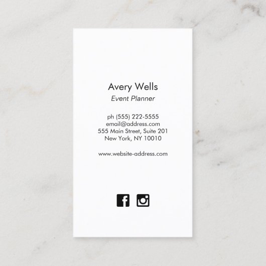 Green Monstera Tropical Leaf Event Planning Visitekaartje