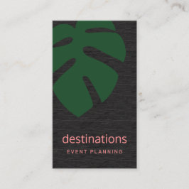 Green Monstera Tropical Leaf Event Planning Visitekaartje