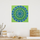 Green moon Mandala Poster (Keuken)
