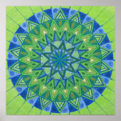 Green moon Mandala Poster (Voorkant)