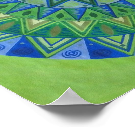 Green Moon Mandala Poster (Hoek)