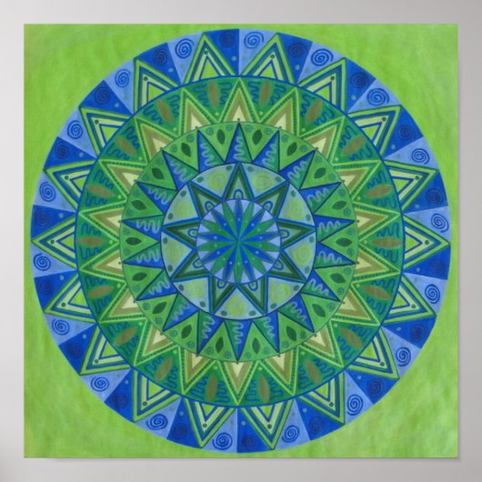Green Moon Mandala Poster (Voorkant)