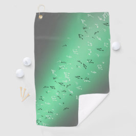 Green Moon Musical Notes Golf Towel Golfhanddoek