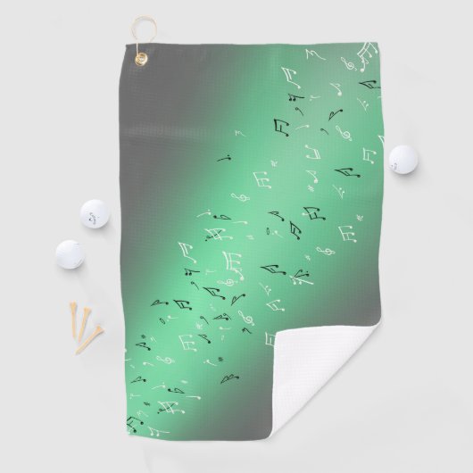 Green Moon Musical Notes Golf Towel Golfhanddoek (Insitu)