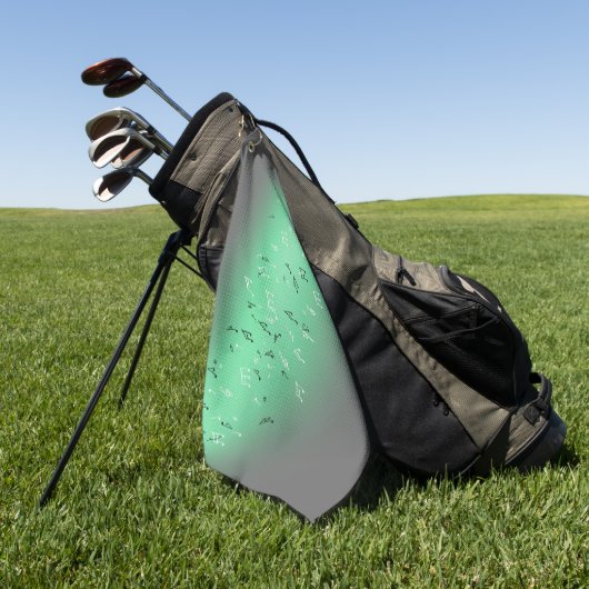 Green Moon Musical Notes Golf Towel Golfhanddoek (Groen)