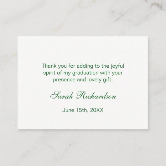 Green Mortar, diploma Afstuderen Bedankt Visitekaartje