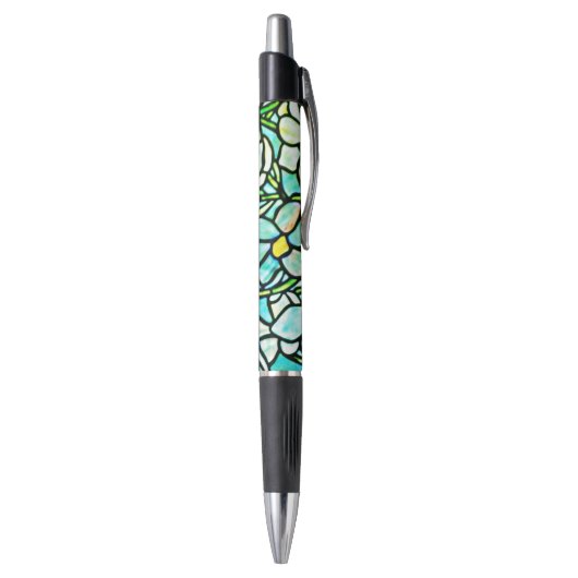 Green Mosaic Floral Pen (Achterkant (Verticaal))