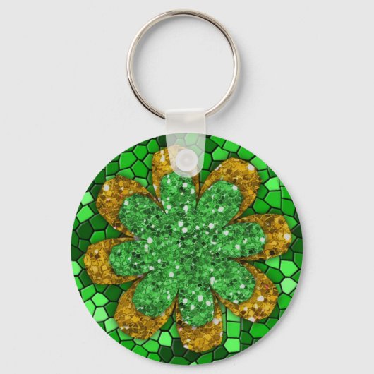 Green Mosaic Sleutelhanger (Voorkant)