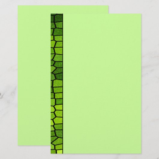 Green Mosaic Stationery Briefpapier (Voorkant / Achterkant)
