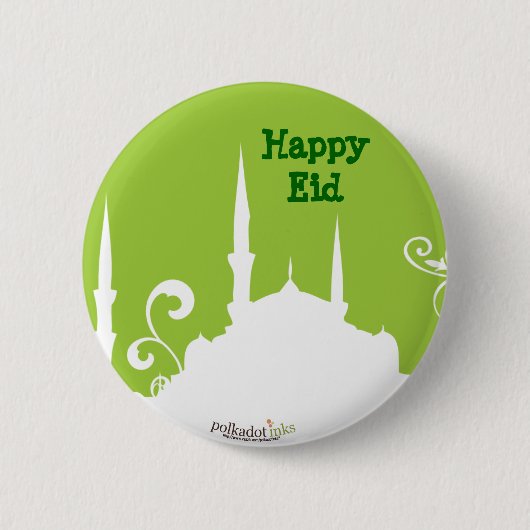 Green Mosque Pin Ronde Button 5,7 Cm (Voorkant)