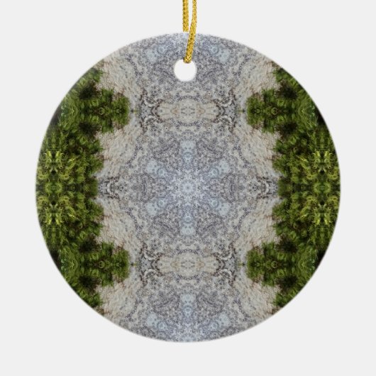 Green Moss & Earth Natuur Art Keramisch Ornament (Voorkant)