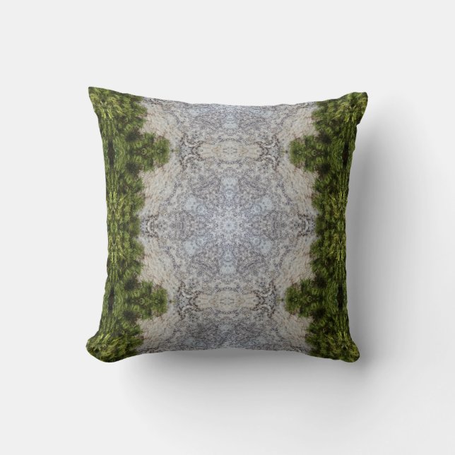 Green Moss & Earth Natuur Art Kussen (Voorkant)