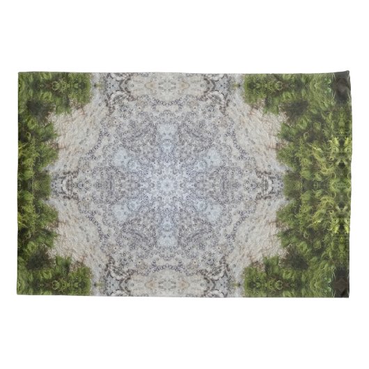 Green Moss & Earth Natuur Art Kussensloop (Achterkant-Links)