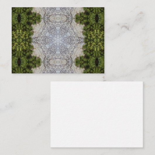 Green Moss & Earth Natuur Art Notitiekaartje (Voorkant / Achterkant)