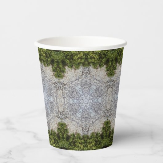 Green Moss & Earth Natuur Art Papieren Bekers (Voorkant)