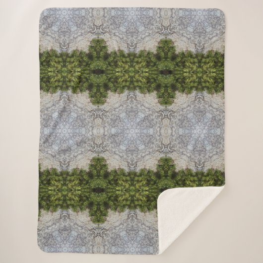 Green Moss & Earth Natuur Art Sherpa Deken (Voorkant)