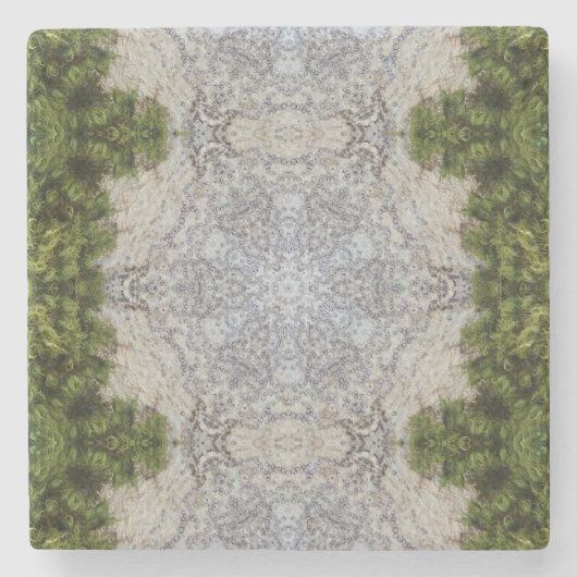 Green Moss & Earth Natuur Art Stenen Onderzetter (Voorkant)