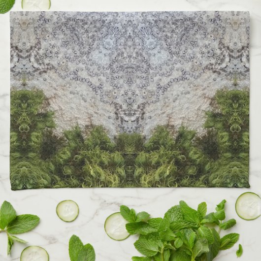 Green Moss & Earth Natuur Art Theedoek (Gevouwen)