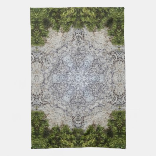 Green Moss & Earth Natuur Art Theedoek (Verticaal)