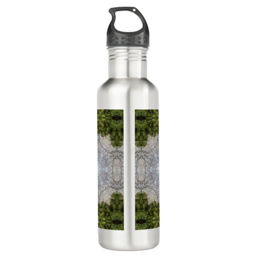 Green Moss & Earth Natuur Art Waterfles (Achterkant)