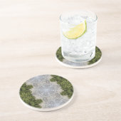 Green Moss & Earth Natuur Art Zandsteen Onderzetter (Zijkant)