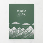 Green Mountain bruiloft Drieluik Uitnodiging (Cover)