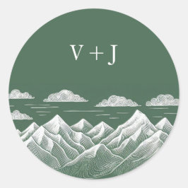 Green Mountain bruiloft Ronde Sticker