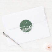 Green Mountain bruiloft Ronde Sticker (Envelop)