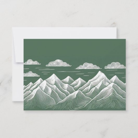 Green Mountain bruiloft RSVP Kaartje (Achterkant)