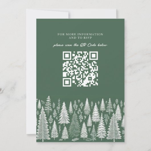 Green Mountain bruiloft uitnodiging met QR-code (Achterkant)