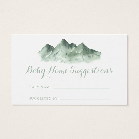 Green Mountain Country Baby Name Suggestions Kaart (Voorkant)
