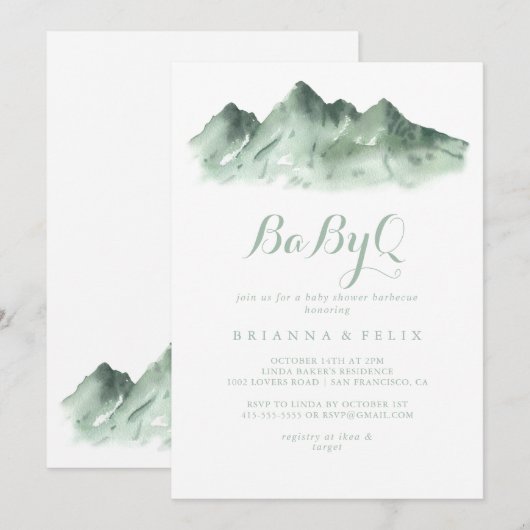 Green Mountain Country BabyQ Baby shower Barbecue Kaart (Voorkant / Achterkant)