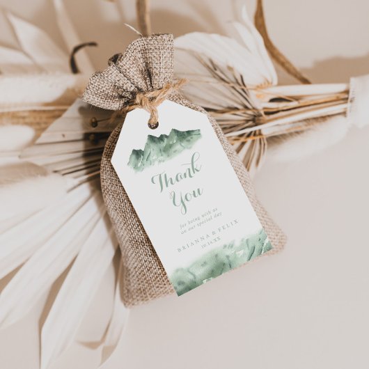 Green Mountain Country Bruiloft Dank u Cadeaulabel