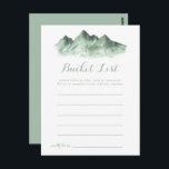 Green Mountain Country Bucket List Kaarten<br><div class="desc">Deze groene bergland bucket list kaarten zijn de perfecte activiteit voor een rustieke bruiloft receptie of vrijgezellenfeest. Het ontwerp is voorzien van een waterverf handbeschilderde groene berg,  die een landelijk thema inspireert. Bucket List teken wordt apart verkocht.</div>
