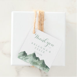 Green Mountain Country Calligraphy Wedding Bedankjes Labels