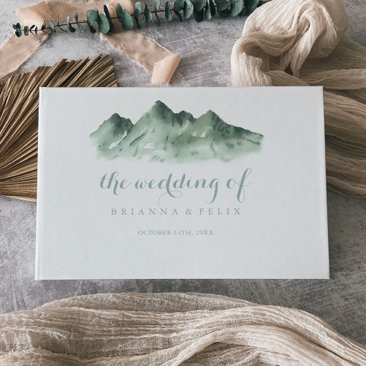 Green Mountain Country Calligraphy Wedding Gastenboek
