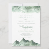 Green Mountain Country Calligraphy Wedding Kaart (Voorkant)