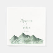 Green Mountain Country Calligraphy Wedding Servet (Voorkant)