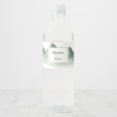Green Mountain Country Calligraphy Wedding Waterfles Etiket (Voorkant)