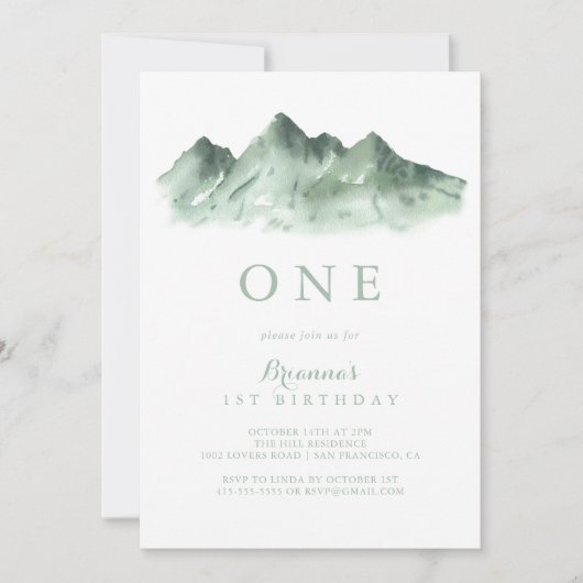 Green Mountain Country Eerste verjaardagsfeestje Kaart (Voorkant)