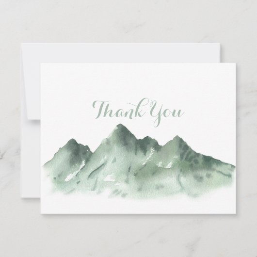 Green Mountain Country Flat Bruiloft Dank u kaart (Voorkant)