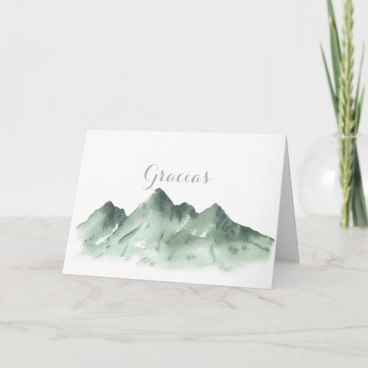 Green Mountain Country Gevouwen Bruiloft Gracias K Bedankkaart (Voorkant)