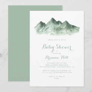 Green Mountain Country Kalligrafie Baby shower Kaart