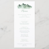Green Mountain Country Kalligrafie Diner Menu (Voorkant)