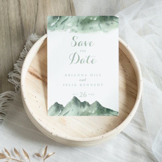 Green Mountain Country Kalligrafie Save the Date Briefkaart